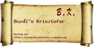 Buzás Krisztofer névjegykártya